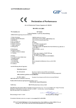 Declaration of Performance for DKV 3a aluminium